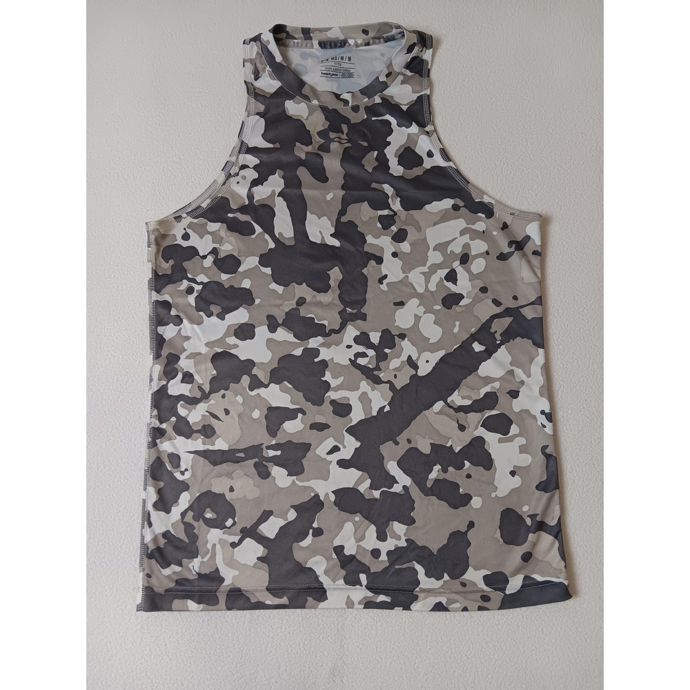 Under Armour HeatGear Tank Mens Medium Gray Camo Moisture Wicking Athletic